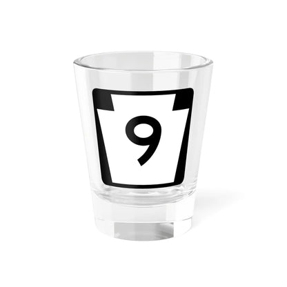 PA-9 (Pennsylvania) (Road Sign) Shot Glass 1.5oz 1.5oz - Go Mug Yourself