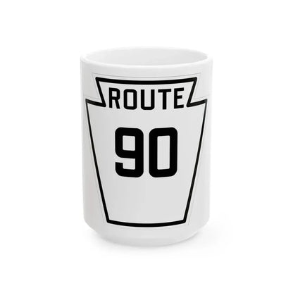 PA-90 1926 (Pennsylvania) (Road Sign) White Coffee Mug 15oz - Go Mug Yourself