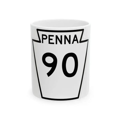 PA-90 1948 (Pennsylvania) (Road Sign) White Coffee Mug 11oz - Go Mug Yourself
