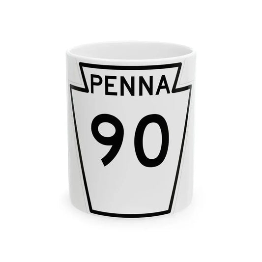 PA-90 1948 (Pennsylvania) (Road Sign) White Coffee Mug 11oz - Go Mug Yourself