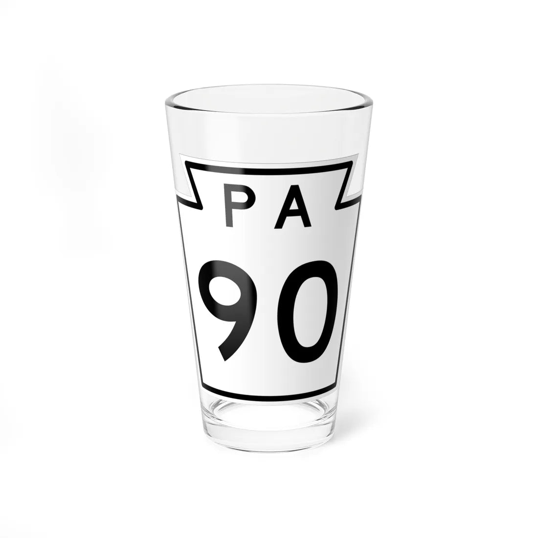 PA-90 1960 (Pennsylvania) (Road Sign) Pint Glass 16oz 16oz - Go Mug Yourself