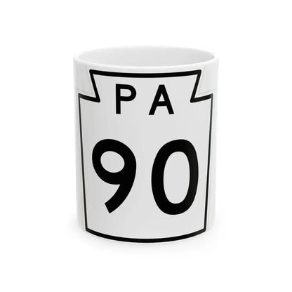 PA-90 1960 (Pennsylvania) (Road Sign) White Coffee Mug 11oz - Go Mug Yourself
