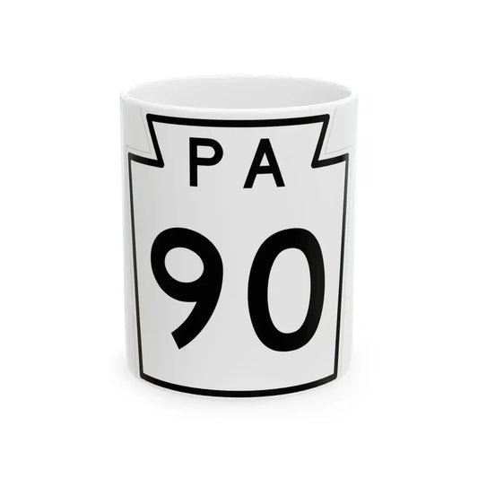 PA-90 1960 (Pennsylvania) (Road Sign) White Coffee Mug 11oz - Go Mug Yourself