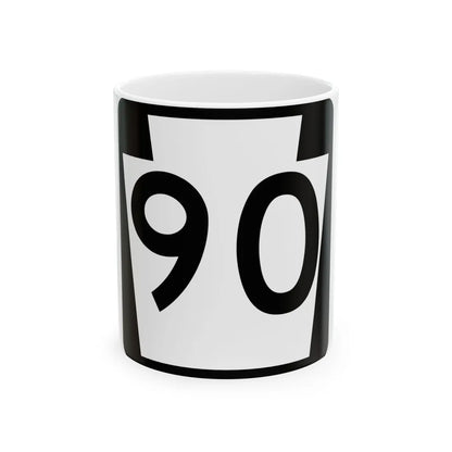 PA-90 (Pennsylvania) (Road Sign) White Coffee Mug 11oz - Go Mug Yourself
