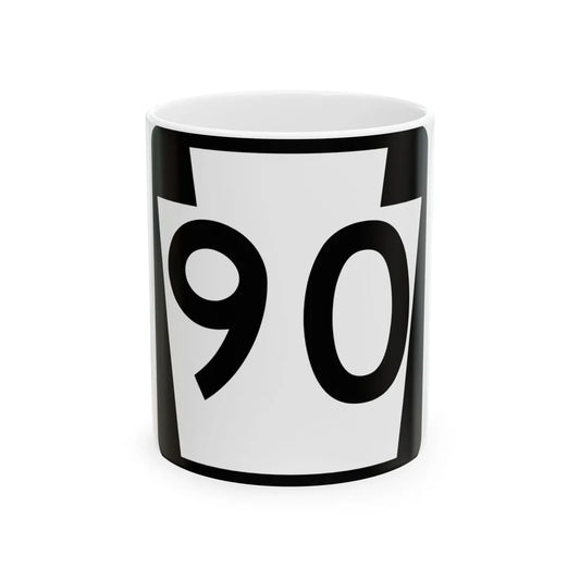 PA-90 (Pennsylvania) (Road Sign) White Coffee Mug 11oz - Go Mug Yourself