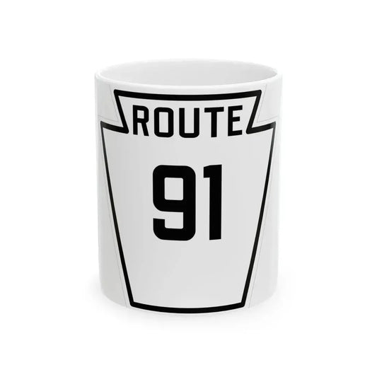 PA-91 1926 (Pennsylvania) (Road Sign) White Coffee Mug 11oz - Go Mug Yourself