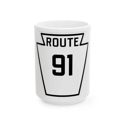 PA-91 1926 (Pennsylvania) (Road Sign) White Coffee Mug 15oz - Go Mug Yourself
