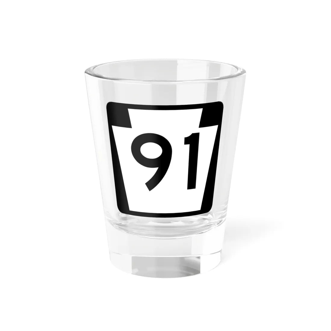 PA-91 (Pennsylvania) (Road Sign) Shot Glass 1.5oz 1.5oz - Go Mug Yourself
