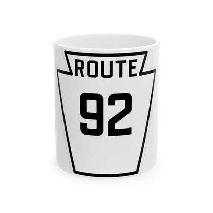 PA-92 1926 (Pennsylvania) (Road Sign) White Coffee Mug 11oz - Go Mug Yourself