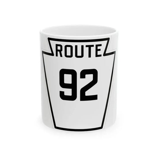 PA-92 1926 (Pennsylvania) (Road Sign) White Coffee Mug 11oz - Go Mug Yourself