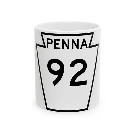 PA-92 1948 (Pennsylvania) (Road Sign) White Coffee Mug 11oz - Go Mug Yourself