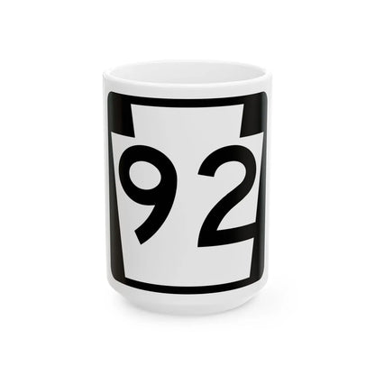 PA-92 (Pennsylvania) (Road Sign) White Coffee Mug 15oz - Go Mug Yourself