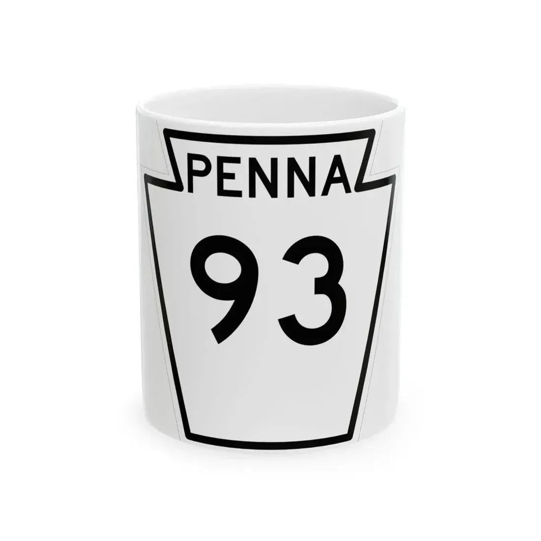 PA-93 1948 (Pennsylvania) (Road Sign) White Coffee Mug 11oz - Go Mug Yourself