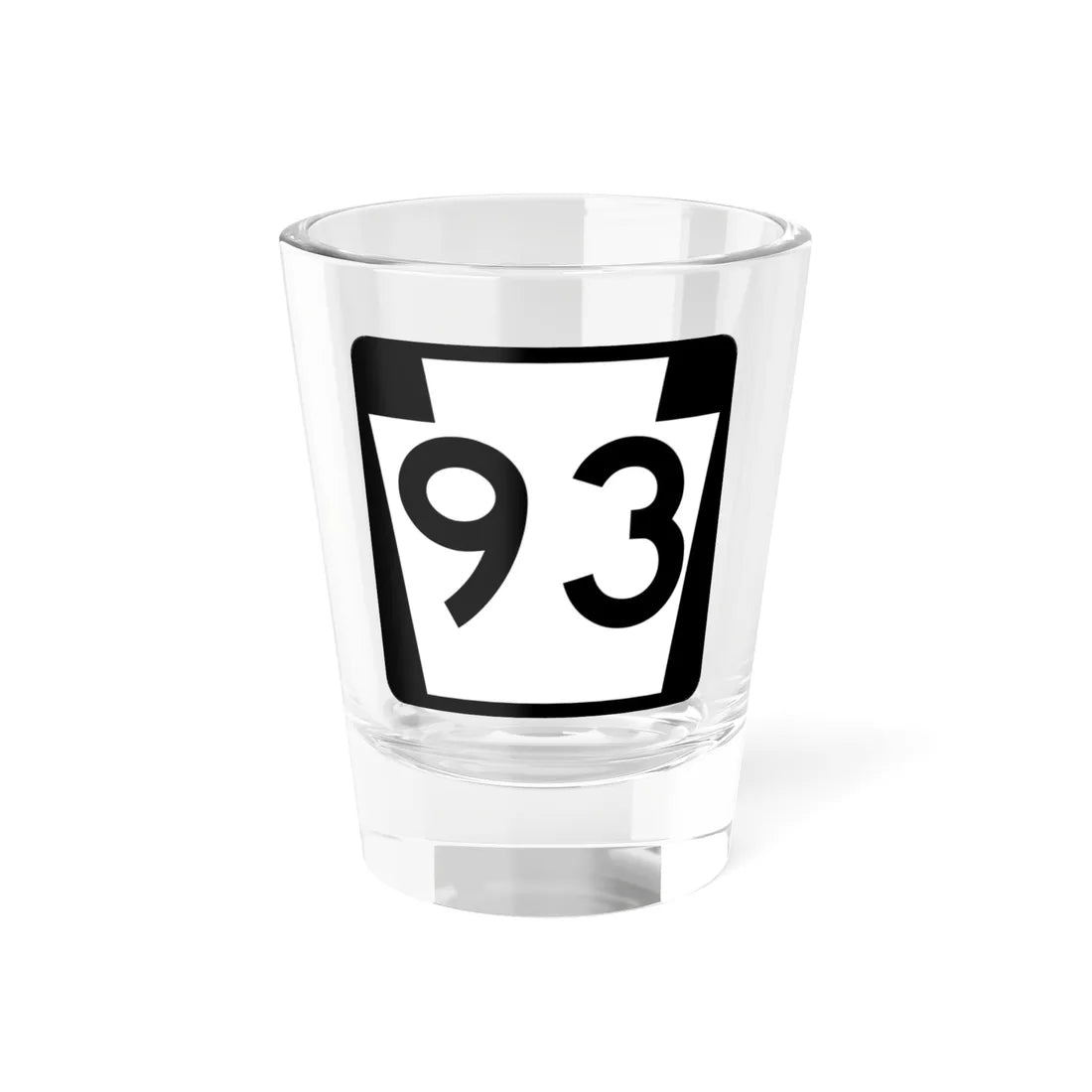 PA-93 (Pennsylvania) (Road Sign) Shot Glass 1.5oz 1.5oz - Go Mug Yourself