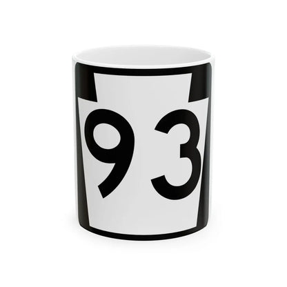PA-93 (Pennsylvania) (Road Sign) White Coffee Mug 11oz - Go Mug Yourself