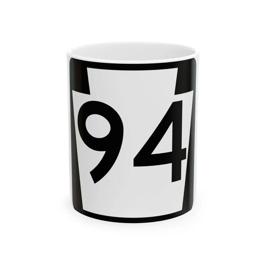 PA-94 (Pennsylvania) (Road Sign) White Coffee Mug 11oz - Go Mug Yourself