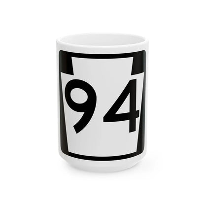 PA-94 (Pennsylvania) (Road Sign) White Coffee Mug 15oz - Go Mug Yourself