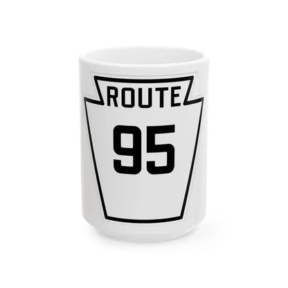 PA-95 1926 (Pennsylvania) (Road Sign) White Coffee Mug 15oz - Go Mug Yourself