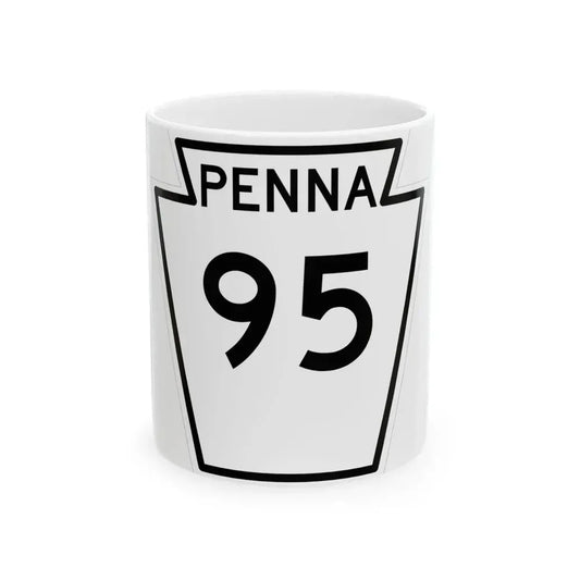 PA-95 1948 (Pennsylvania) (Road Sign) White Coffee Mug 11oz - Go Mug Yourself