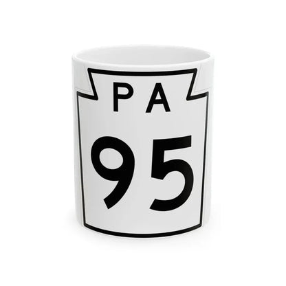 PA-95 1960 (Pennsylvania) (Road Sign) White Coffee Mug 11oz - Go Mug Yourself