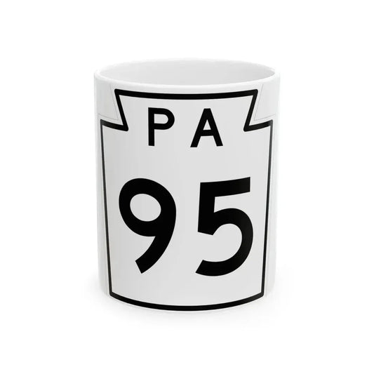 PA-95 1960 (Pennsylvania) (Road Sign) White Coffee Mug 11oz - Go Mug Yourself