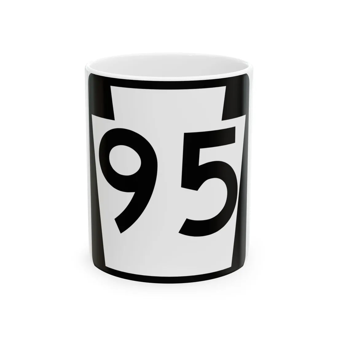 PA-95 (Pennsylvania) (Road Sign) White Coffee Mug 11oz - Go Mug Yourself