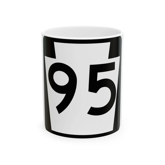 PA-95 (Pennsylvania) (Road Sign) White Coffee Mug 11oz - Go Mug Yourself