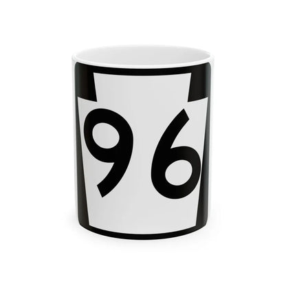 PA-96 (Pennsylvania) (Road Sign) White Coffee Mug 11oz - Go Mug Yourself
