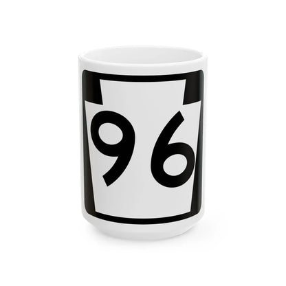 PA-96 (Pennsylvania) (Road Sign) White Coffee Mug 15oz - Go Mug Yourself