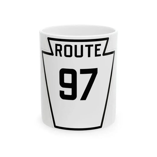 PA-97 1926 (Pennsylvania) (Road Sign) White Coffee Mug 11oz - Go Mug Yourself