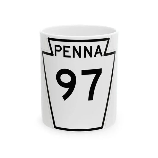 PA-97 1948 (Pennsylvania) (Road Sign) White Coffee Mug 11oz - Go Mug Yourself