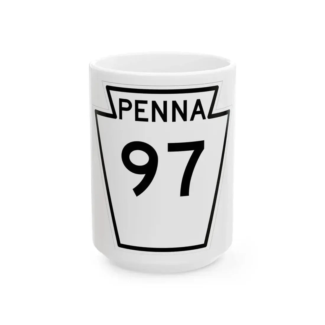 PA-97 1948 (Pennsylvania) (Road Sign) White Coffee Mug 15oz - Go Mug Yourself