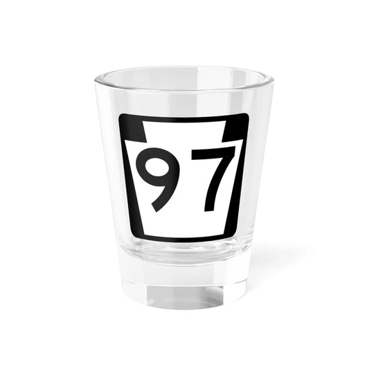 PA-97 (Pennsylvania) (Road Sign) Shot Glass 1.5oz 1.5oz - Go Mug Yourself