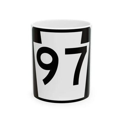 PA-97 (Pennsylvania) (Road Sign) White Coffee Mug 11oz - Go Mug Yourself