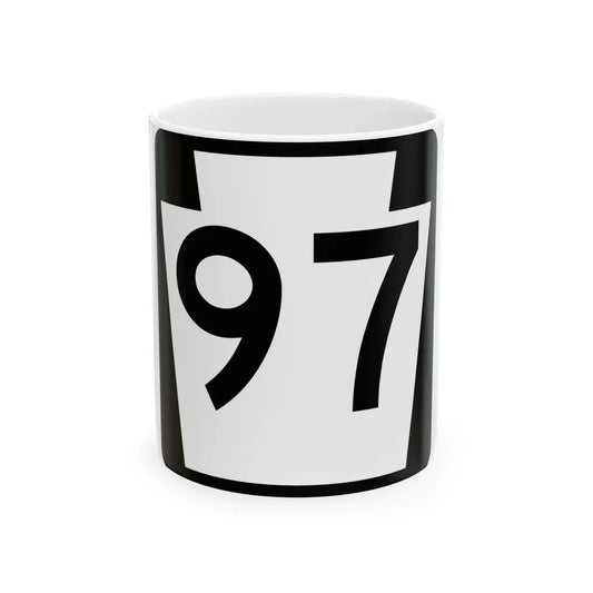PA-97 (Pennsylvania) (Road Sign) White Coffee Mug 11oz - Go Mug Yourself