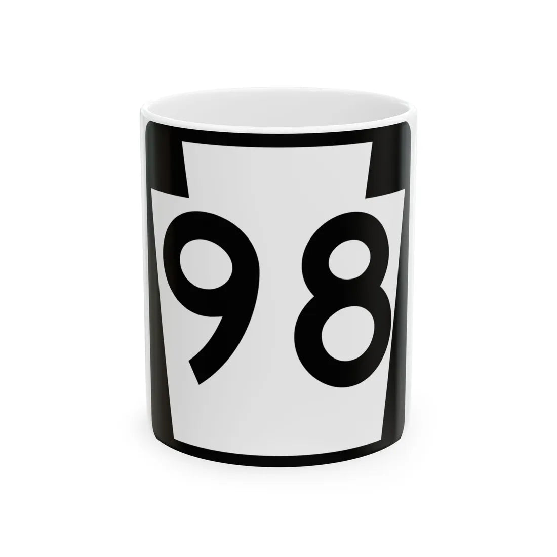 PA-98 (Pennsylvania) (Road Sign) White Coffee Mug 11oz - Go Mug Yourself