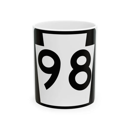 PA-98 (Pennsylvania) (Road Sign) White Coffee Mug 11oz - Go Mug Yourself