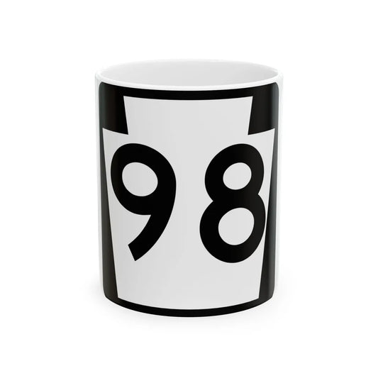 PA-98 (Pennsylvania) (Road Sign) White Coffee Mug 11oz - Go Mug Yourself