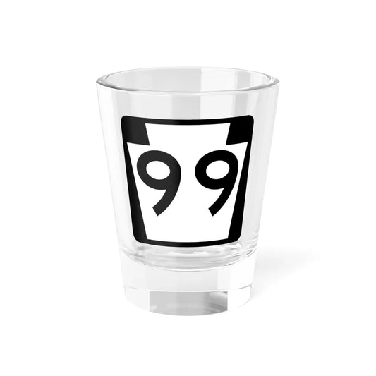 PA-99 (Pennsylvania) (Road Sign) Shot Glass 1.5oz 1.5oz - Go Mug Yourself