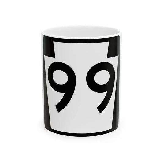 PA-99 (Pennsylvania) (Road Sign) White Coffee Mug 11oz - Go Mug Yourself