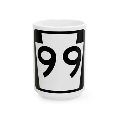 PA-99 (Pennsylvania) (Road Sign) White Coffee Mug 15oz - Go Mug Yourself