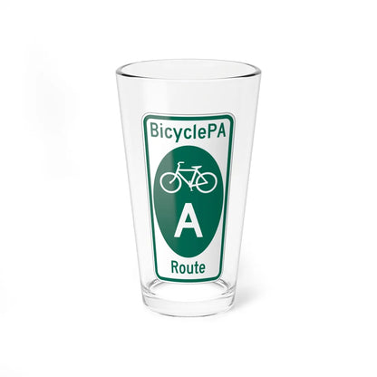 PA Bike Route A (Pennsylvania) (Road Sign) Pint Glass 16oz 16oz - Go Mug Yourself
