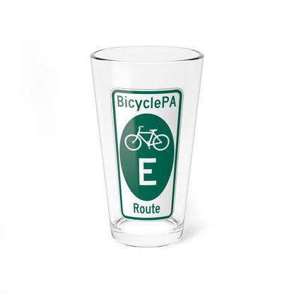PA Bike Route E (Pennsylvania) (Road Sign) Pint Glass 16oz - Go Mug Yourself
