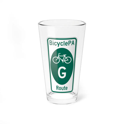 PA Bike Route G (Pennsylvania) (Road Sign) Pint Glass 16oz 16oz - Go Mug Yourself