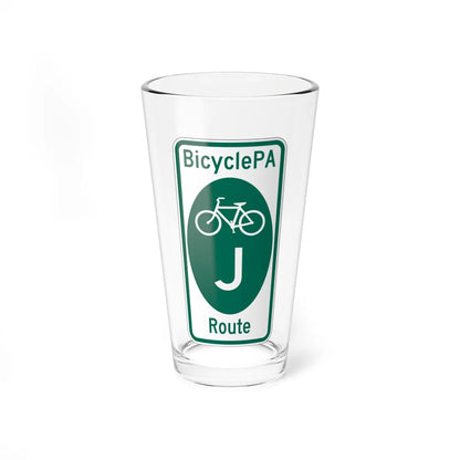 PA Bike Route J (Pennsylvania) (Road Sign) Pint Glass 16oz 16oz - Go Mug Yourself