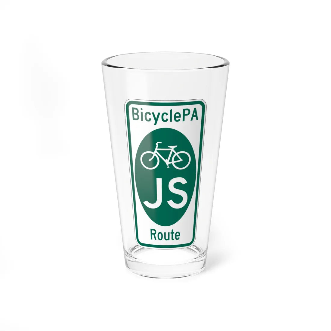 PA Bike Route JS (Pennsylvania) (Road Sign) Pint Glass 16oz 16oz - Go Mug Yourself