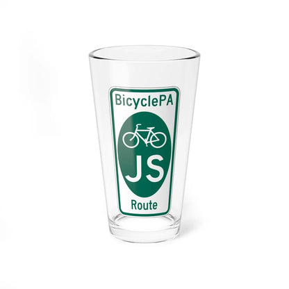 PA Bike Route JS (Pennsylvania) (Road Sign) Pint Glass 16oz 16oz - Go Mug Yourself