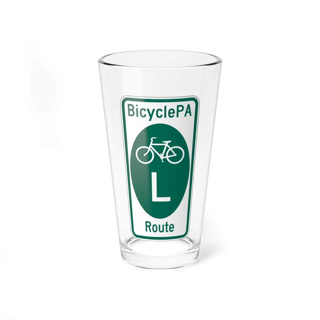 PA Bike Route L (Pennsylvania) (Road Sign) Pint Glass 16oz 16oz - Go Mug Yourself