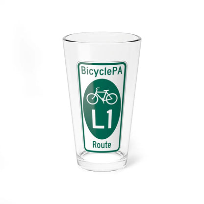 PA Bike Route L1 (Pennsylvania) (Road Sign) Pint Glass 16oz 16oz - Go Mug Yourself