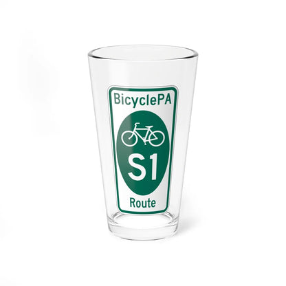 PA Bike Route S1 (Pennsylvania) (Road Sign) Pint Glass 16oz 16oz - Go Mug Yourself